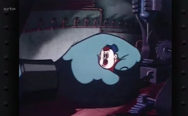 Overwhelmed cartoon character being pulled into an industrial machine, evoking the absurdity of controlling management